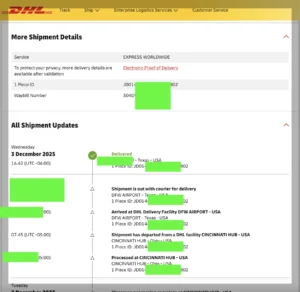 dhl express shipment oud oil by masantara oud