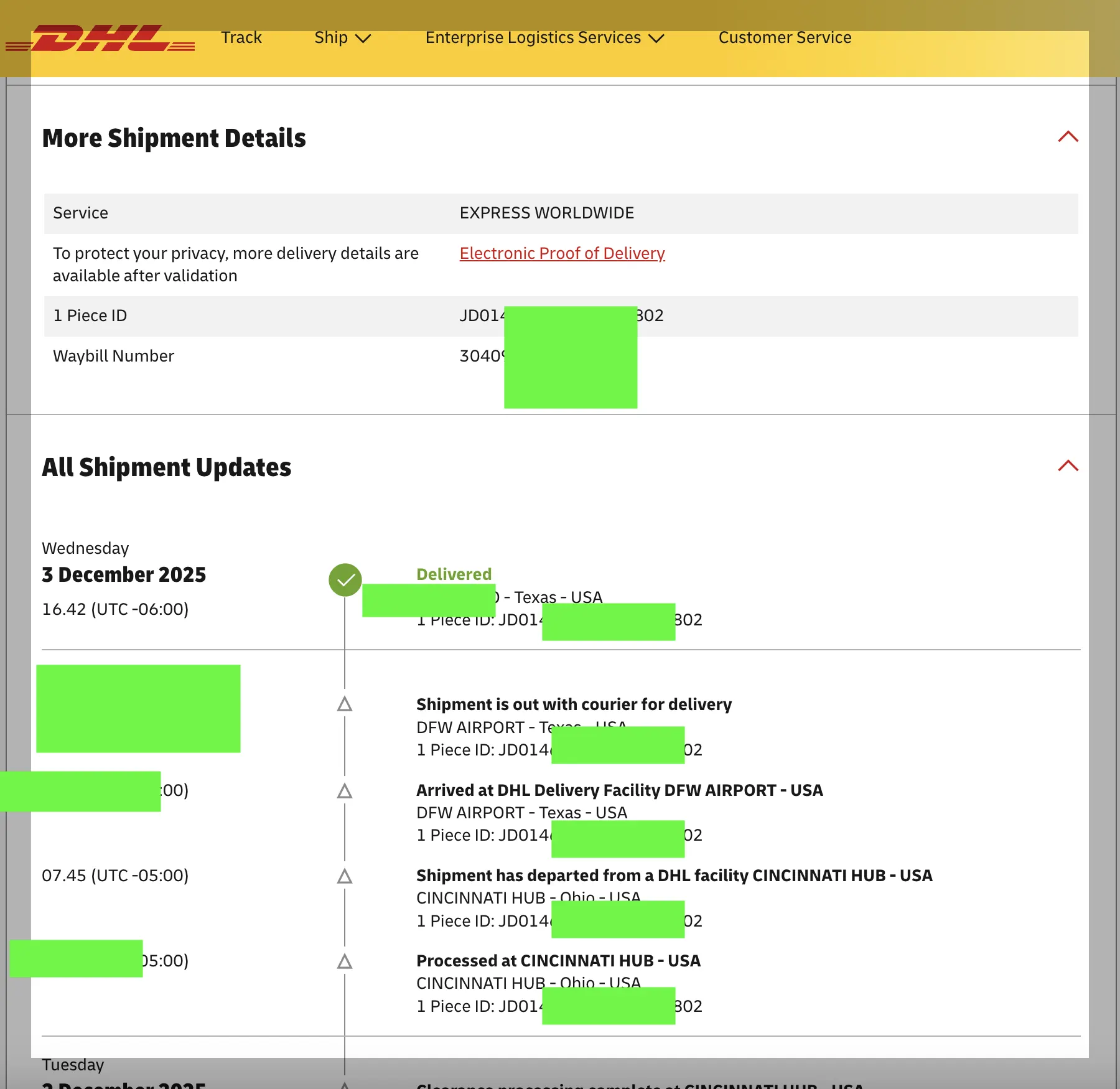 dhl express shipment oud oil by masantara oud